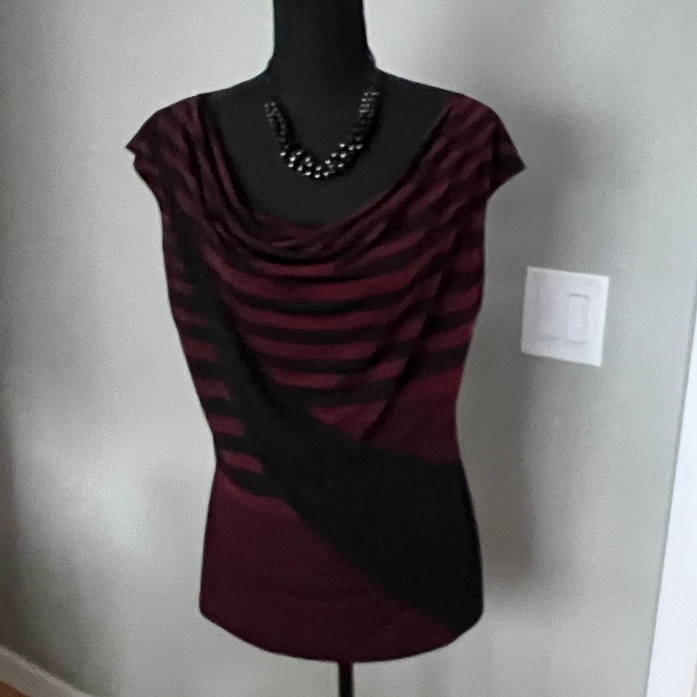 Striped Burgundy and Black Women's shirt